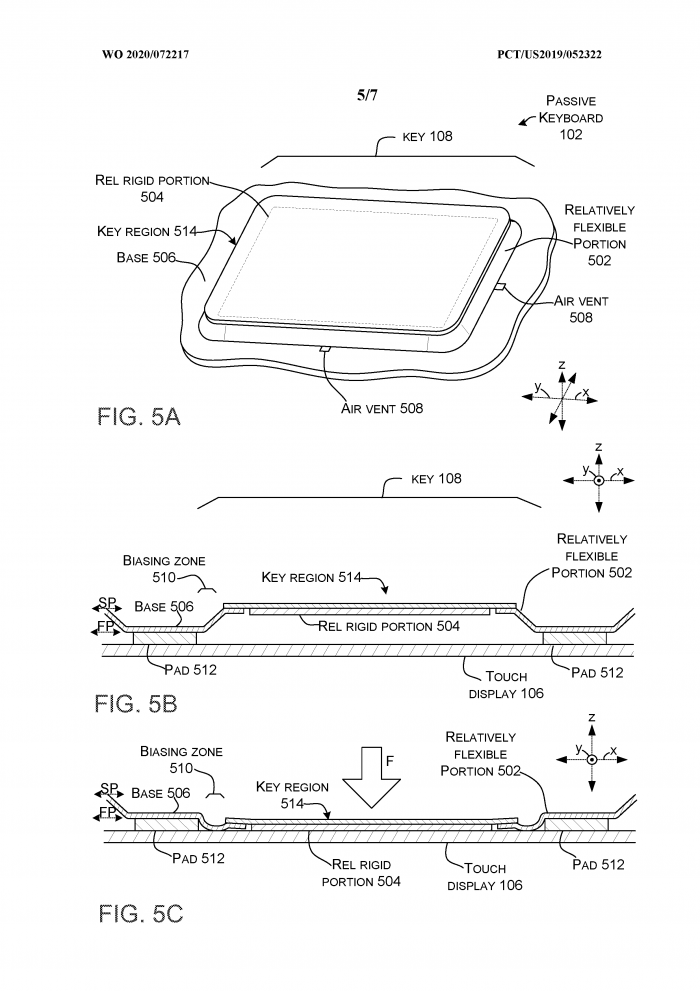专利详细介绍了Surface Neo“被动式键盘”的工作原理