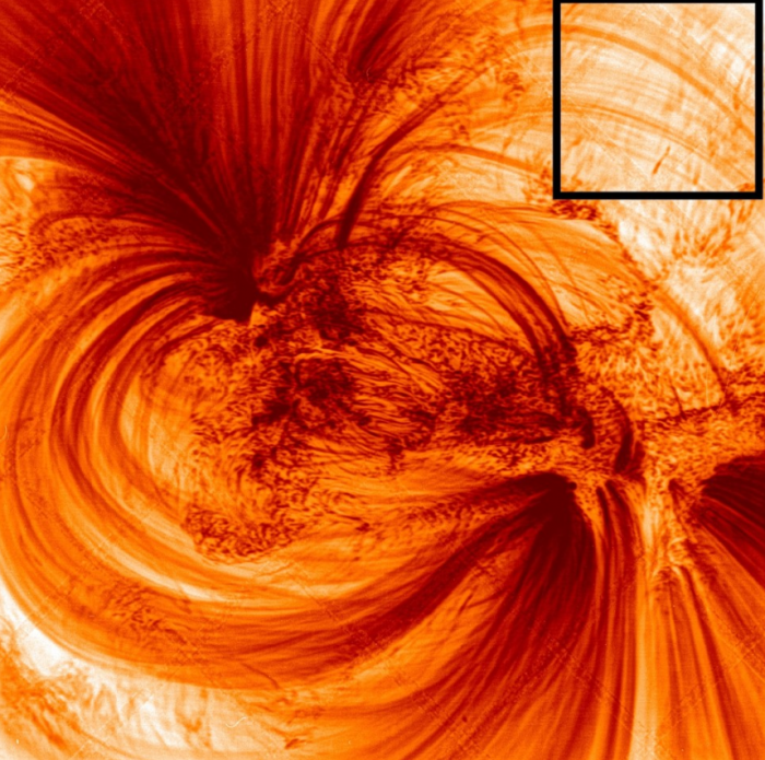 令人惊叹的高分辨率太阳图像显示出布满等离子体的漩涡状磁场线