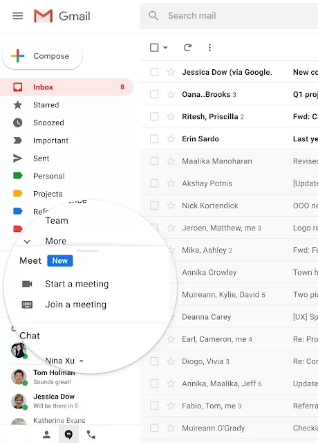 Gmail获得Google Meet视频会议服务功能集成
