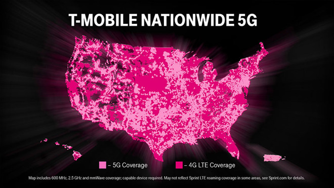 T-Mobile宣布并购Sprint后的5G城市覆盖和LTE扩展接入计划
