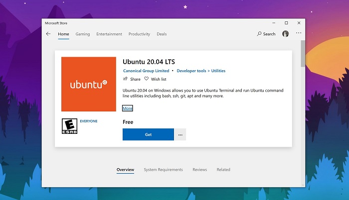 Ubuntu 20.04 LTS已可通过Windows 10应用商店获取