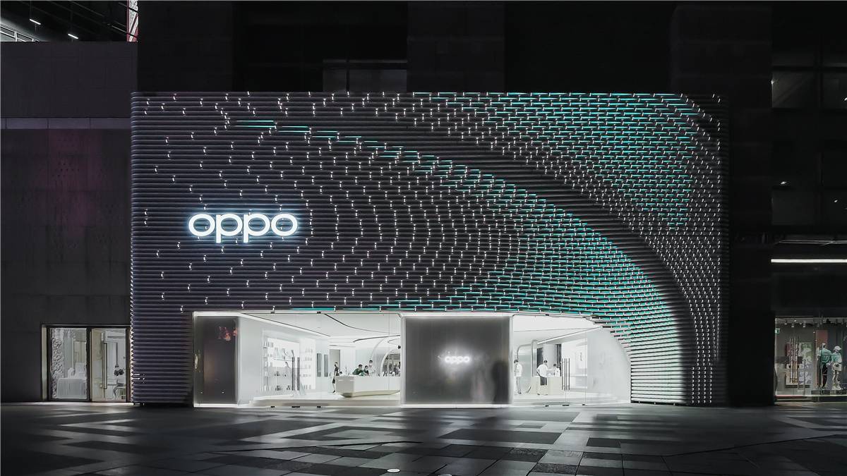 oppo专卖店门头效果图图片