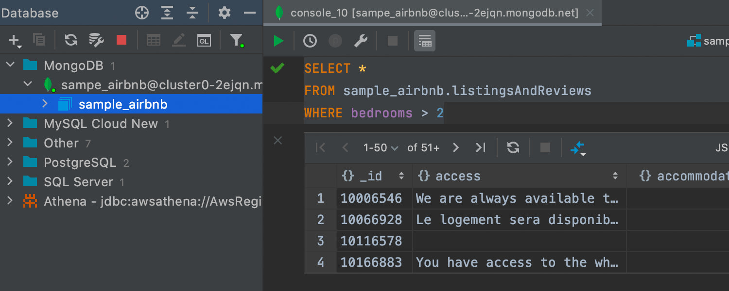 使用 SQL 查询 MongoDB