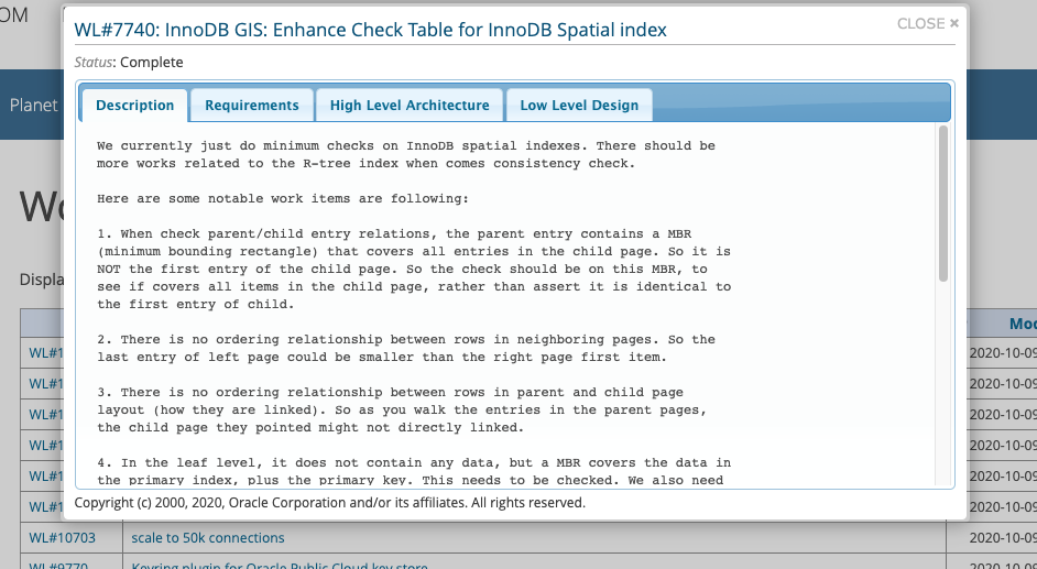 我做的check空间索引的特性worklog